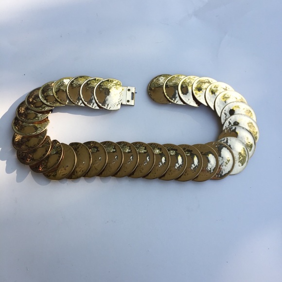 I.5 inch gold metallic coin elastic stretch belt - Picture 2 of 4